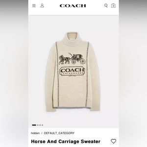 SOLD-COACH Horse and Carriage Sweater Wool and Cashmere Color Oat Size XS